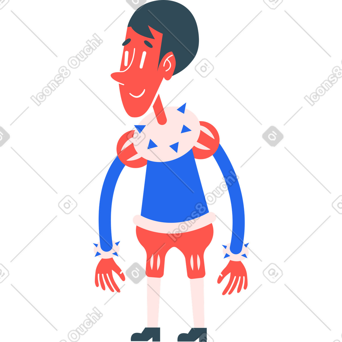 下载 Kingdom 风格的 男孩站着 插画，支持 PNG、SVG 格式