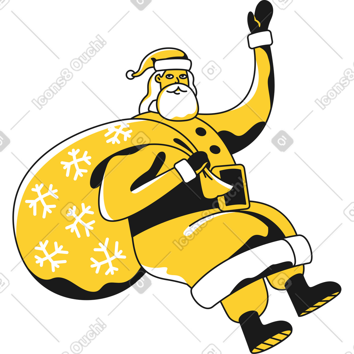 Babbo natale illustrazione in stile Taxi scarica in PNG, SVG