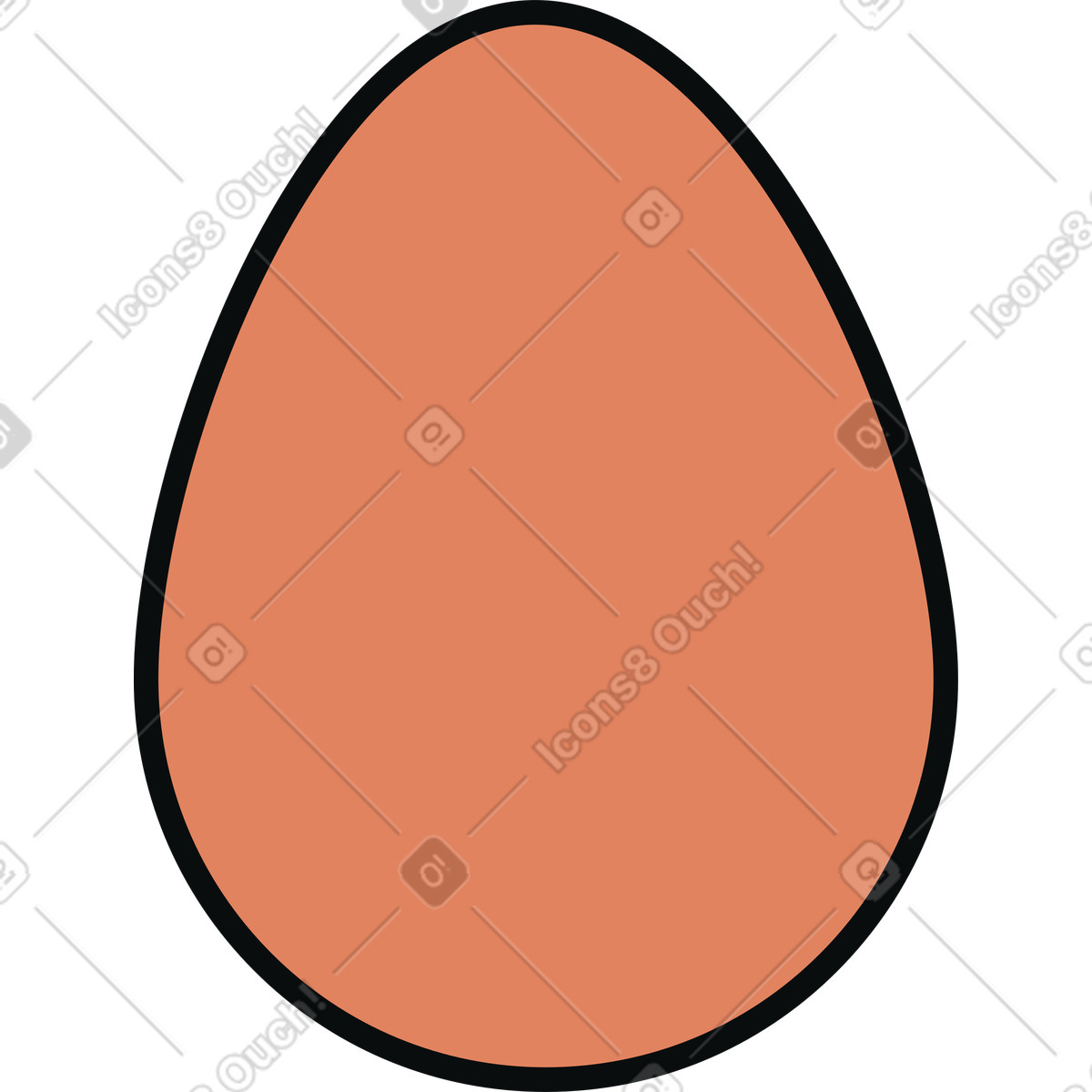 Illustration Oeuf orange dans le style Teko à télécharger aux formats PNG, SVG