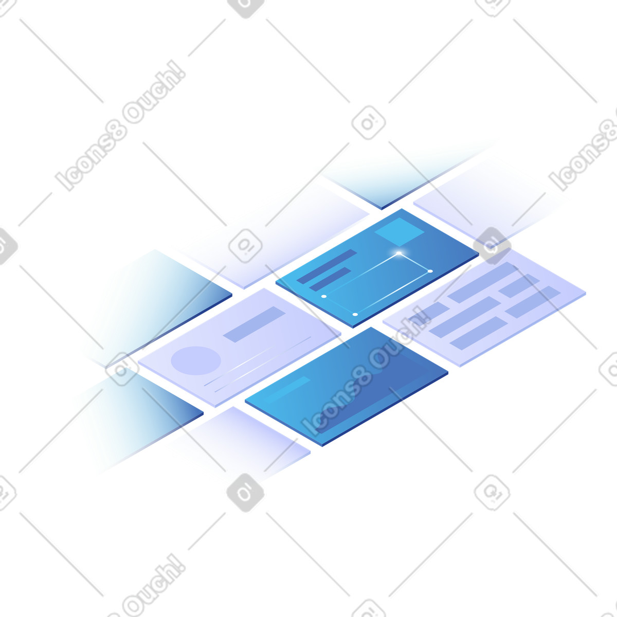 Presentation slides illustration in PNG, SVG
