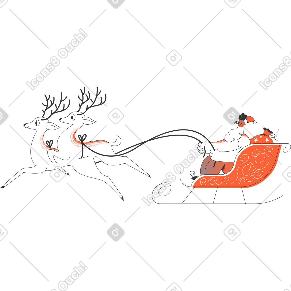 下载 Crayon 风格的 圣诞老人 插画，支持 PNG、SVG 格式