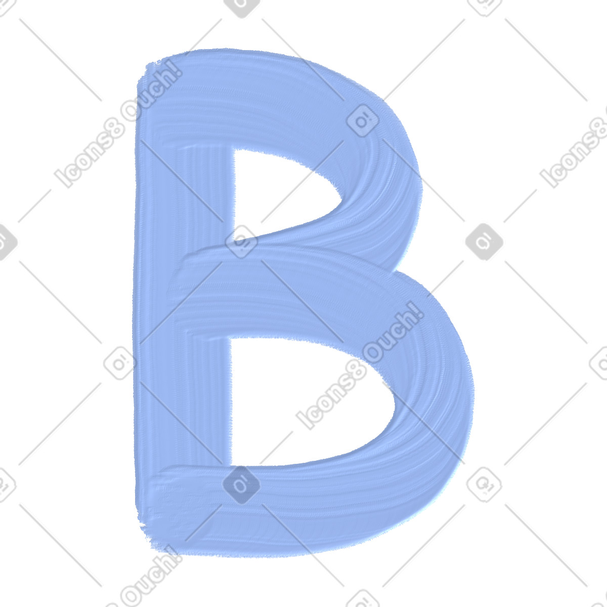 下载 Scrapbooking 风格的 Blue letter b 插画，支持 PNG、SVG 格式