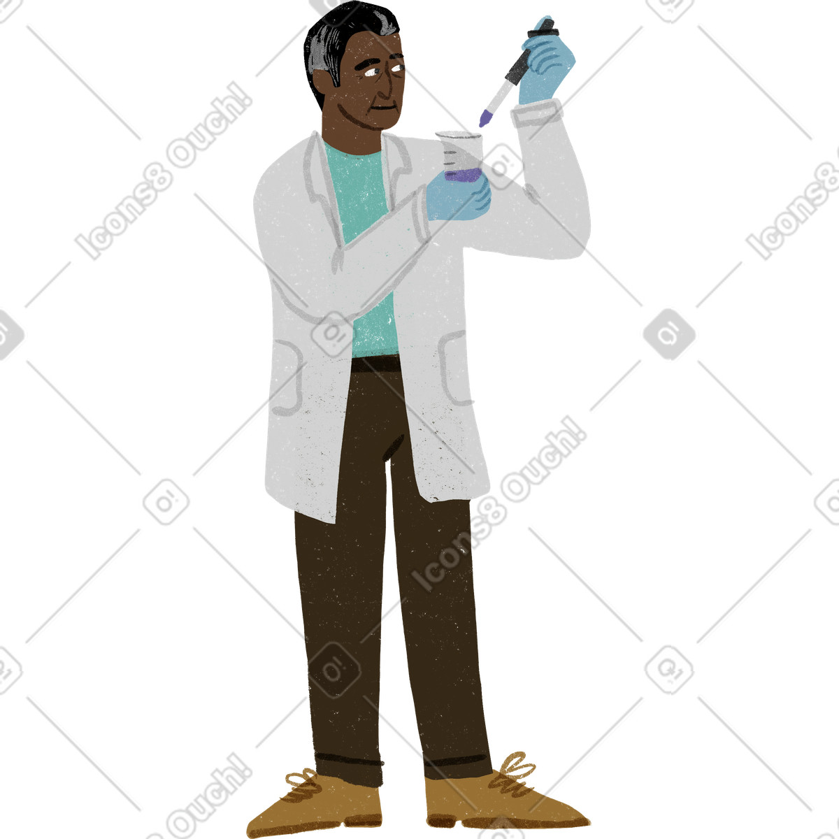 Scientist checking his experiment-Illustration im Public-Stil als Download in PNG, SVG