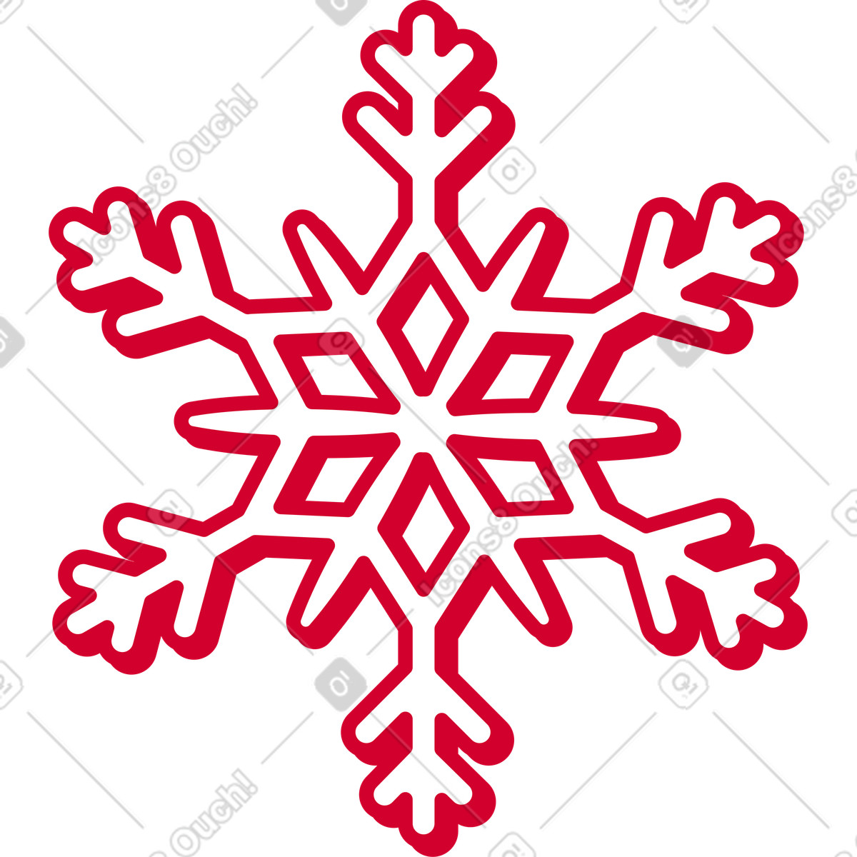 Snowflake illustration in Ruby style download in PNG, SVG