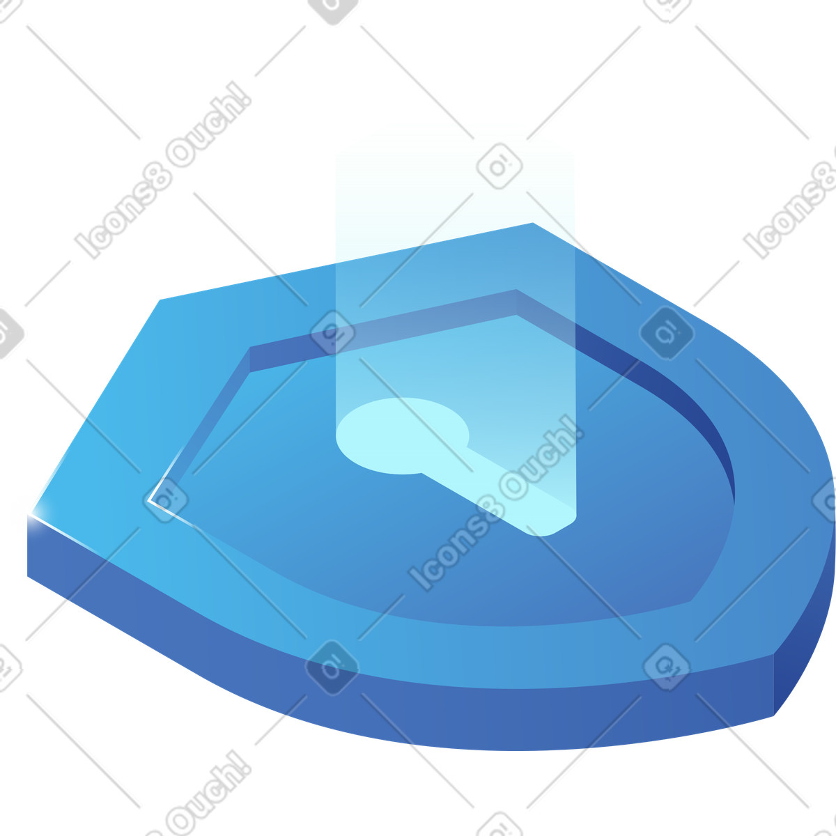 Ilustração de Escudo com cadeado em no estilo Quantum para baixar em PNG, SVG
