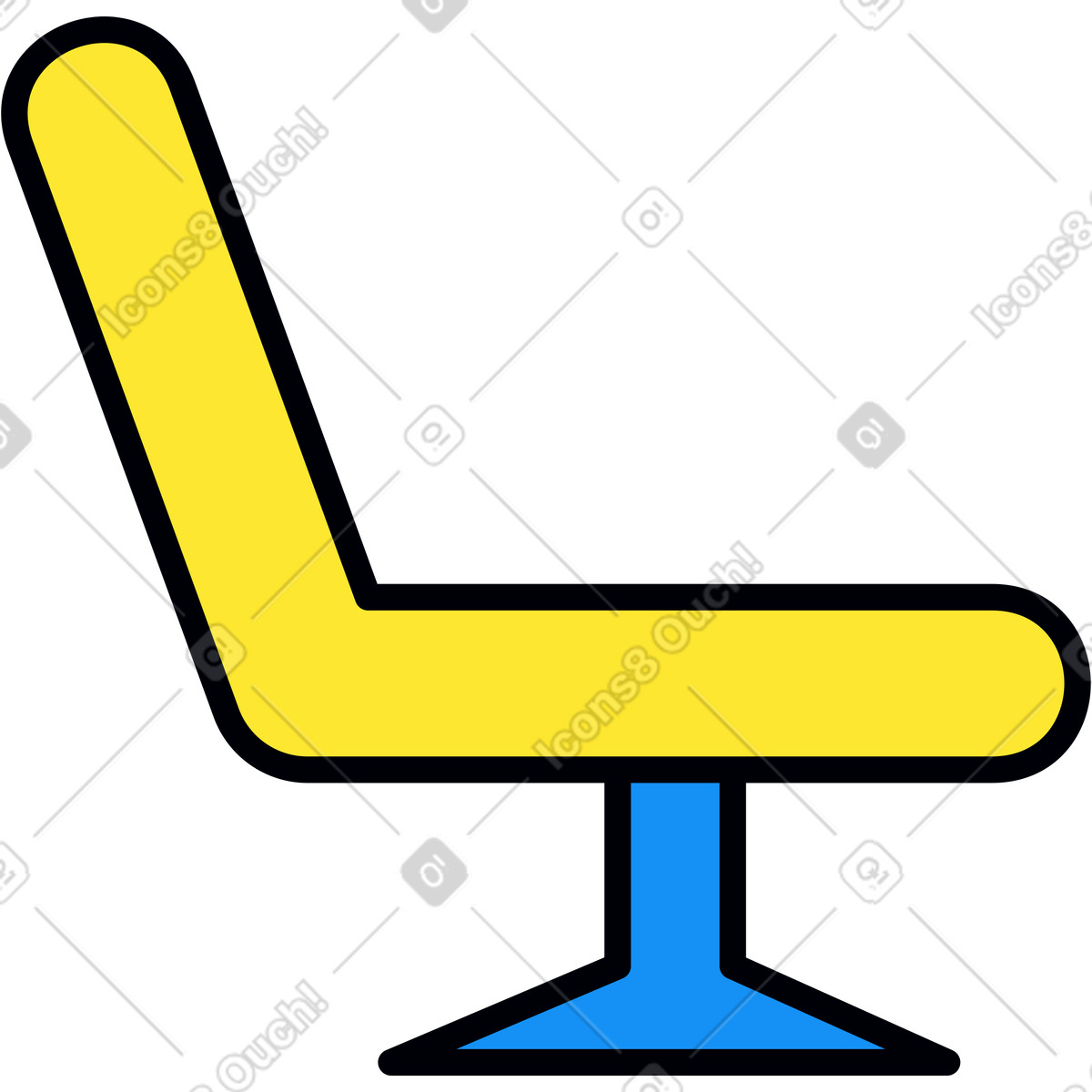 下载 Droll 风格的 带靠背的小椅子 插画，支持 PNG、SVG 格式