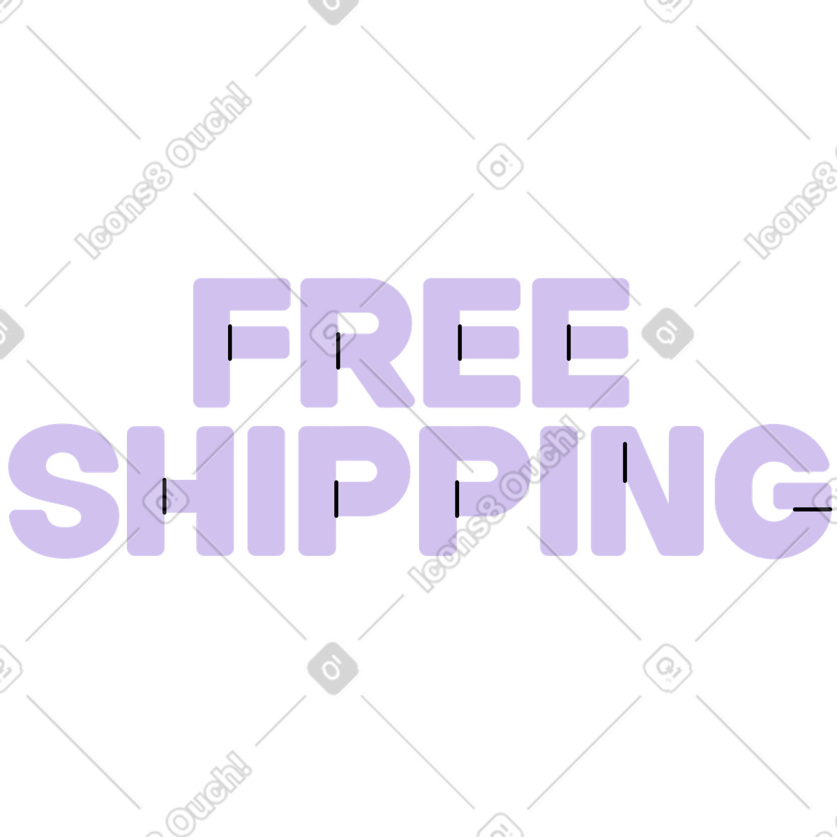 Ilustración Texto de envío gratis letras en estilo Folks a descargar en PNG y SVG
