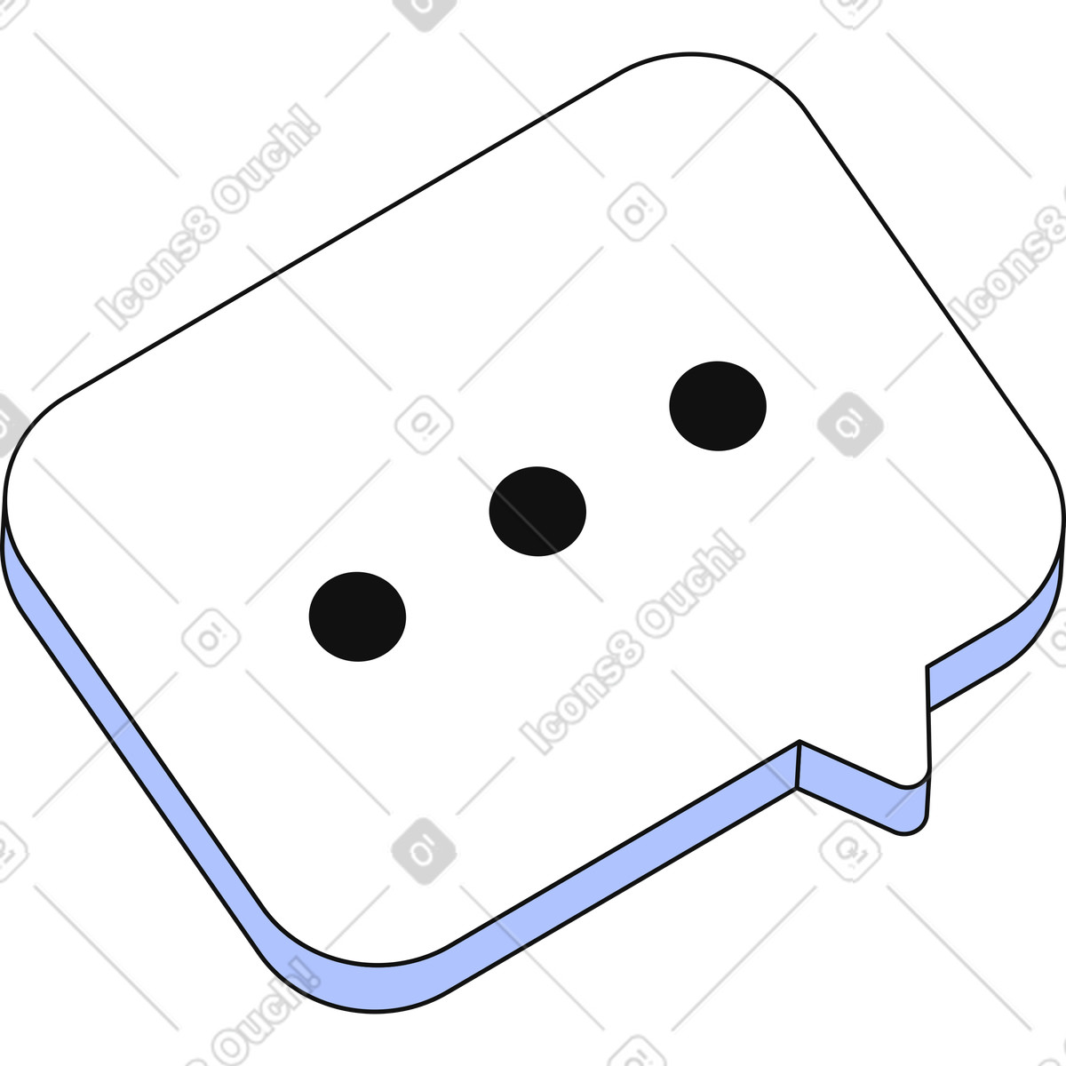Sprechblase mit drei punkten animierte Illustration im Techny-Stil als Download in GIF, Lottie (JSON), AE