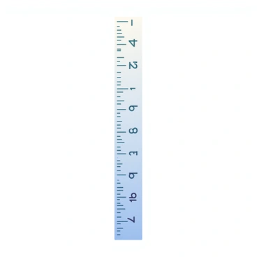 An illustration of a ruler with clear levels of measurements marked
