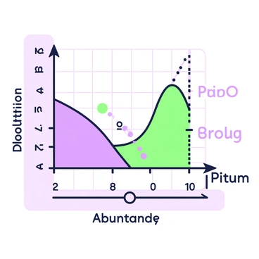A graph displaying different isotopes of hydrogen is shown prominently. The x-axis is labeled with "Isotope," while the y-axis represents "Abundance." On the left side, the isotopes of hydrogen are illustrated, including "Protium," "Deuterium," and "Tritium." Deuterium is emphasized with a larger marker and a line connecting it to its corresponding abundance value, which is indicated clearly. Tritium is also represented with a distinct marker, and a line shows its abundance. The surrounding area features a subtle grid to provide context for the data.