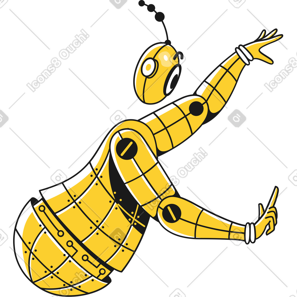 Ilustración Robot en estilo Taxi a descargar en PNG y SVG