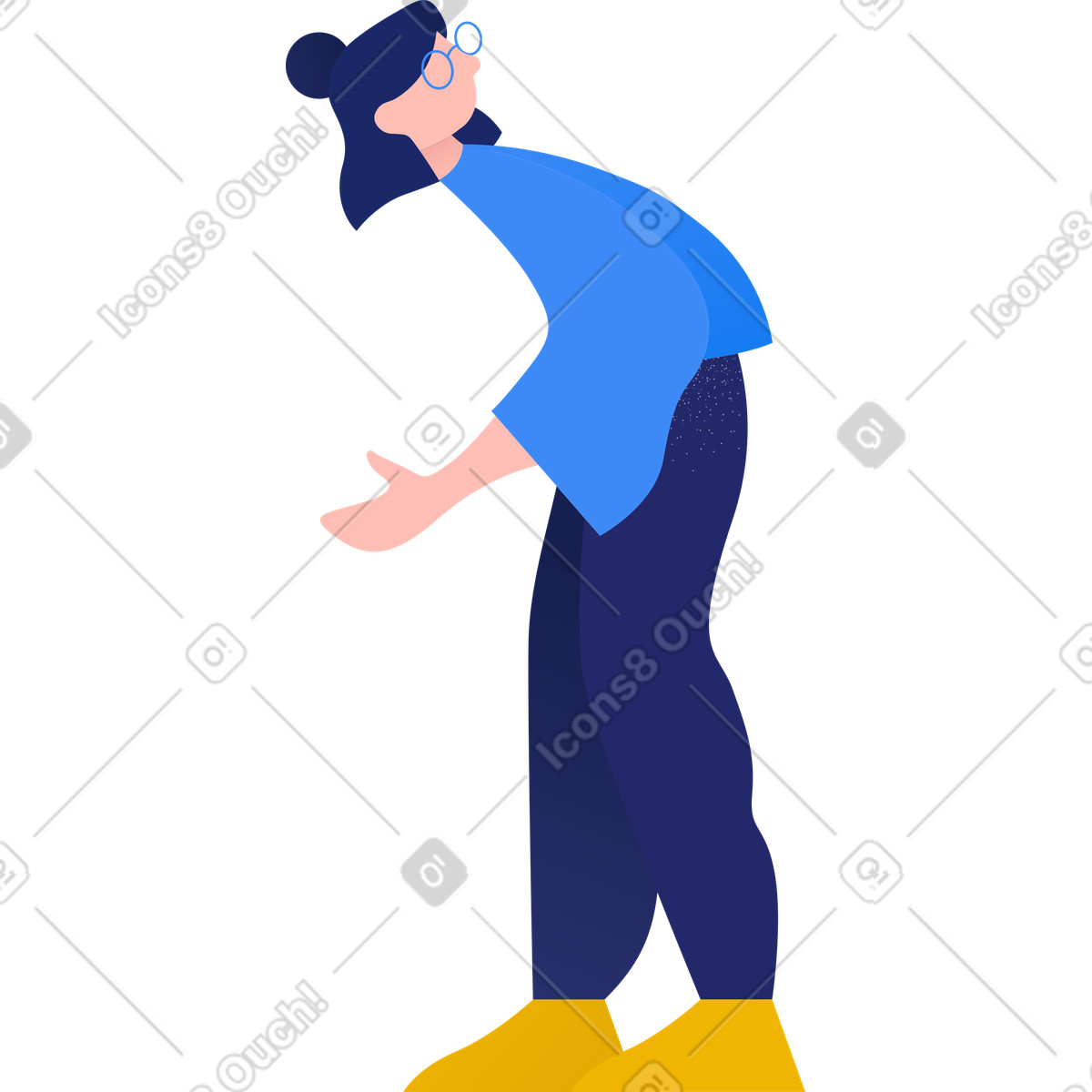 Clip スタイルの Woman のイラストをPNG、SVG形式でダウンロード