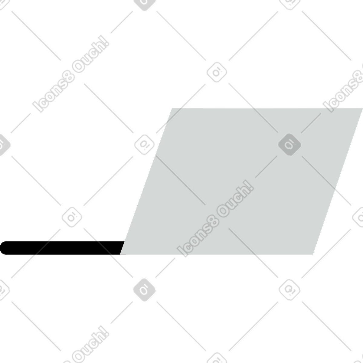 下载 Lagom 风格的 Open gray laptop 插画，支持 PNG、SVG 格式