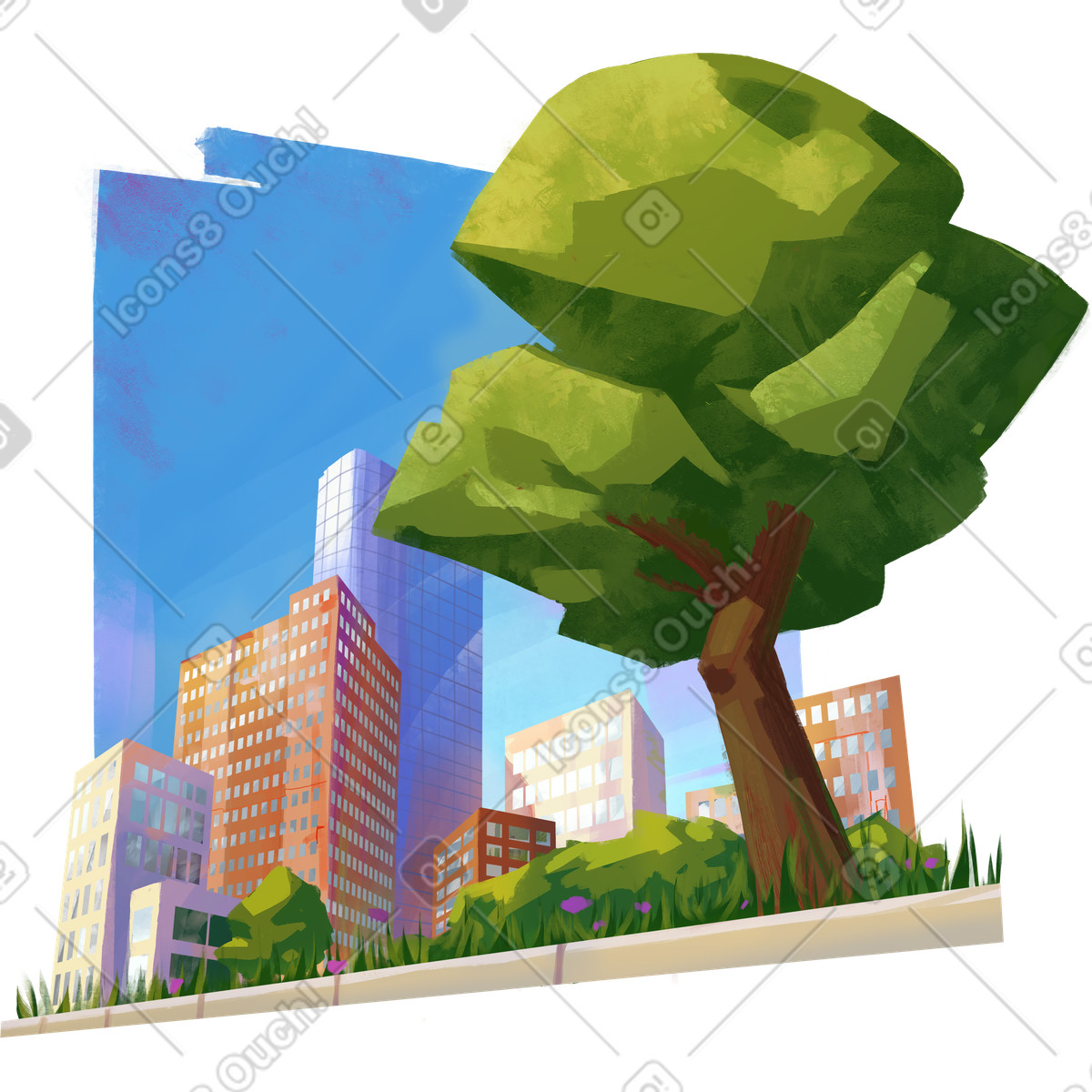 PNG, SVG 형식의 City park 일러스트레이션