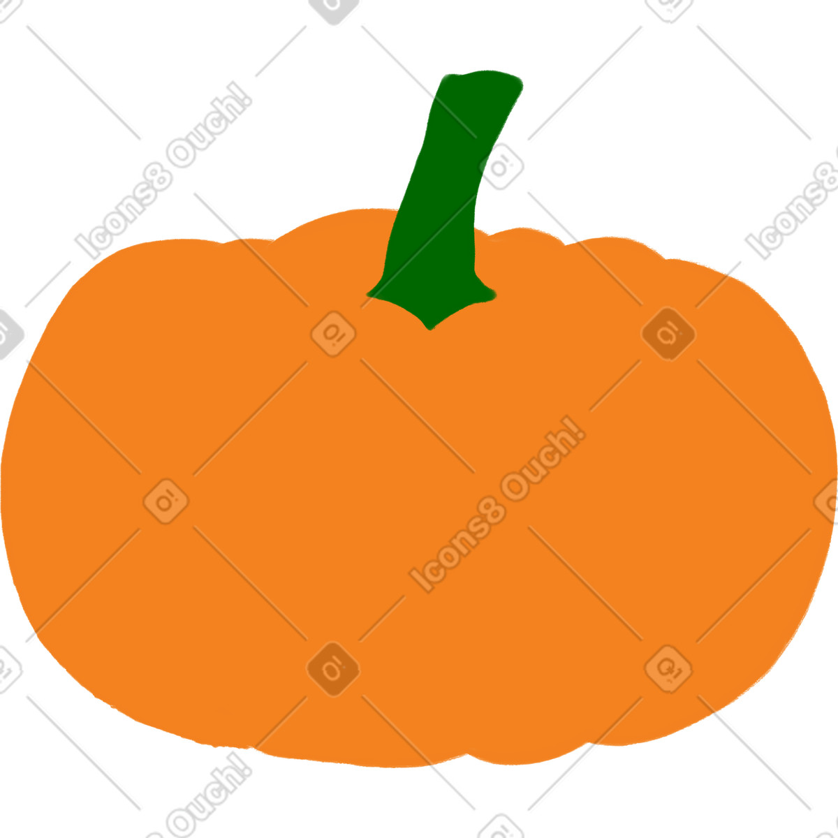 Pumpkin illustration in Sunday style download in PNG, SVG