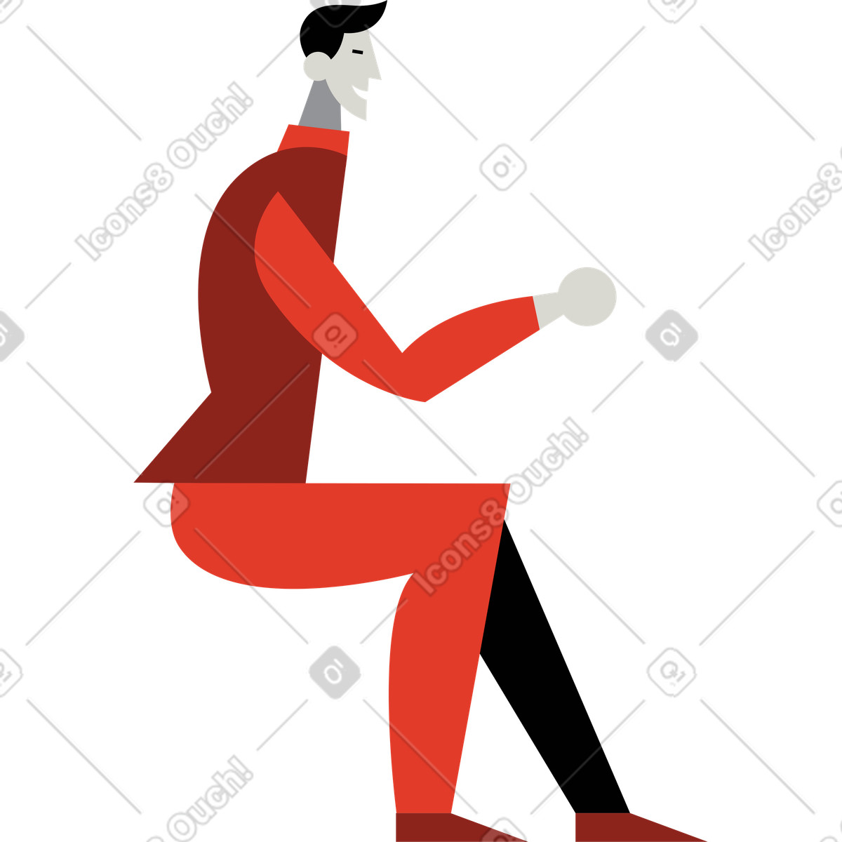 Ilustração de Homens sentados em no estilo Burgundy para baixar em PNG, SVG