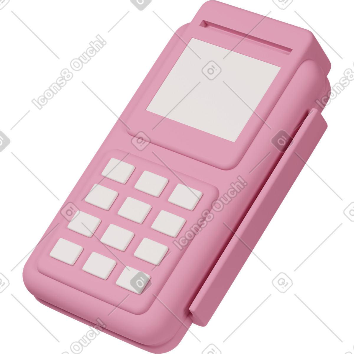 Ilustração de Pink pos machine em no estilo 3D Casual life para baixar em PNG, SVG