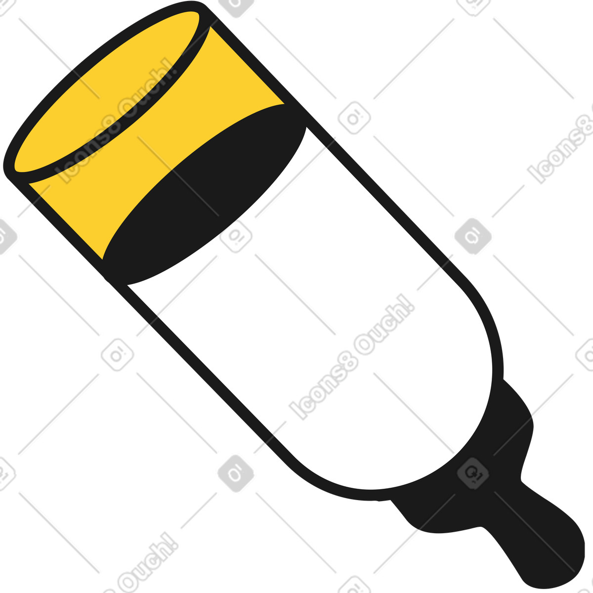 Milk bottle illustration in Taxi style download in PNG, SVG