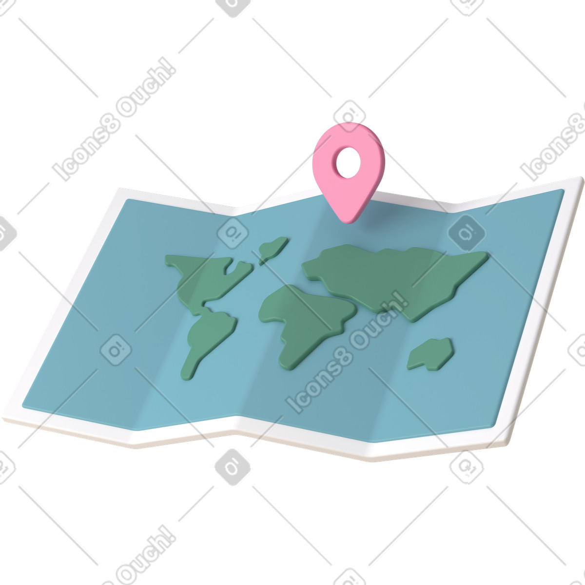 Иллюстрация Map в стиле 3D Casual life — скачать в форматах PNG, SVG
