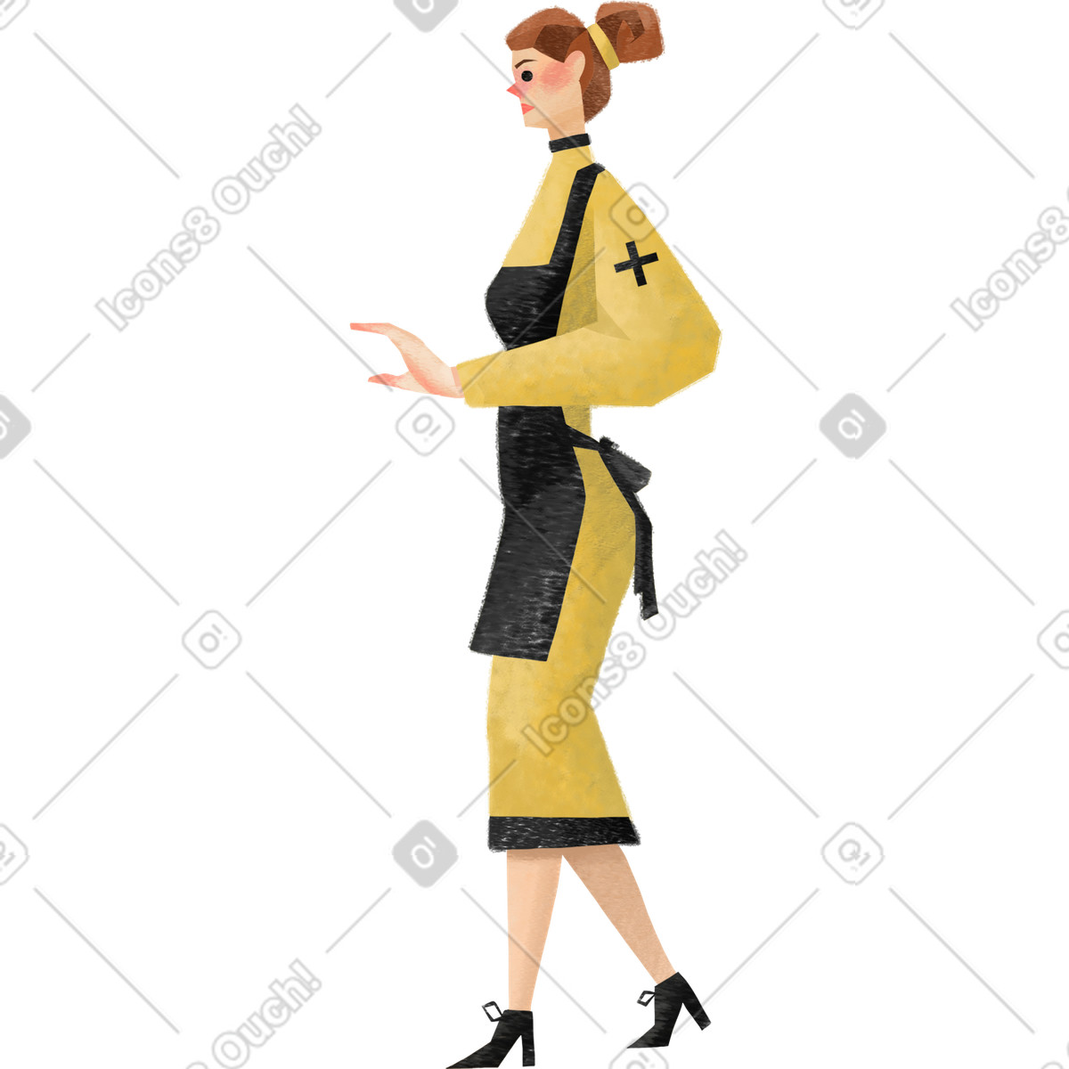 Infermiera illustrazione in stile Family scarica in PNG, SVG