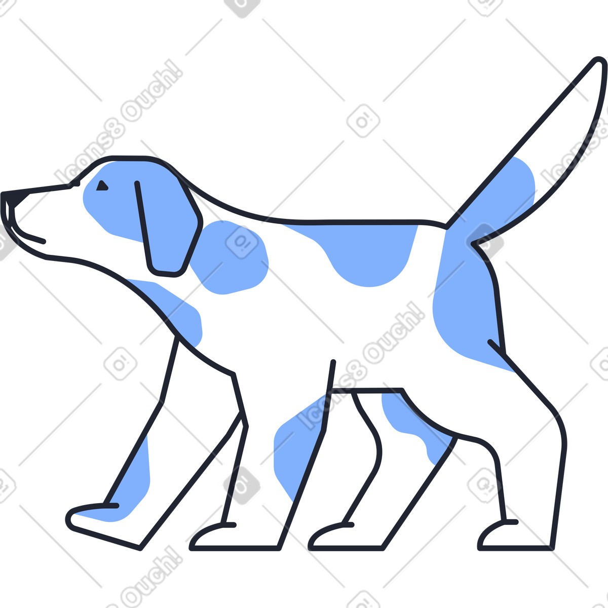 Ilustração de Cão em no estilo Pablita para baixar em PNG, SVG