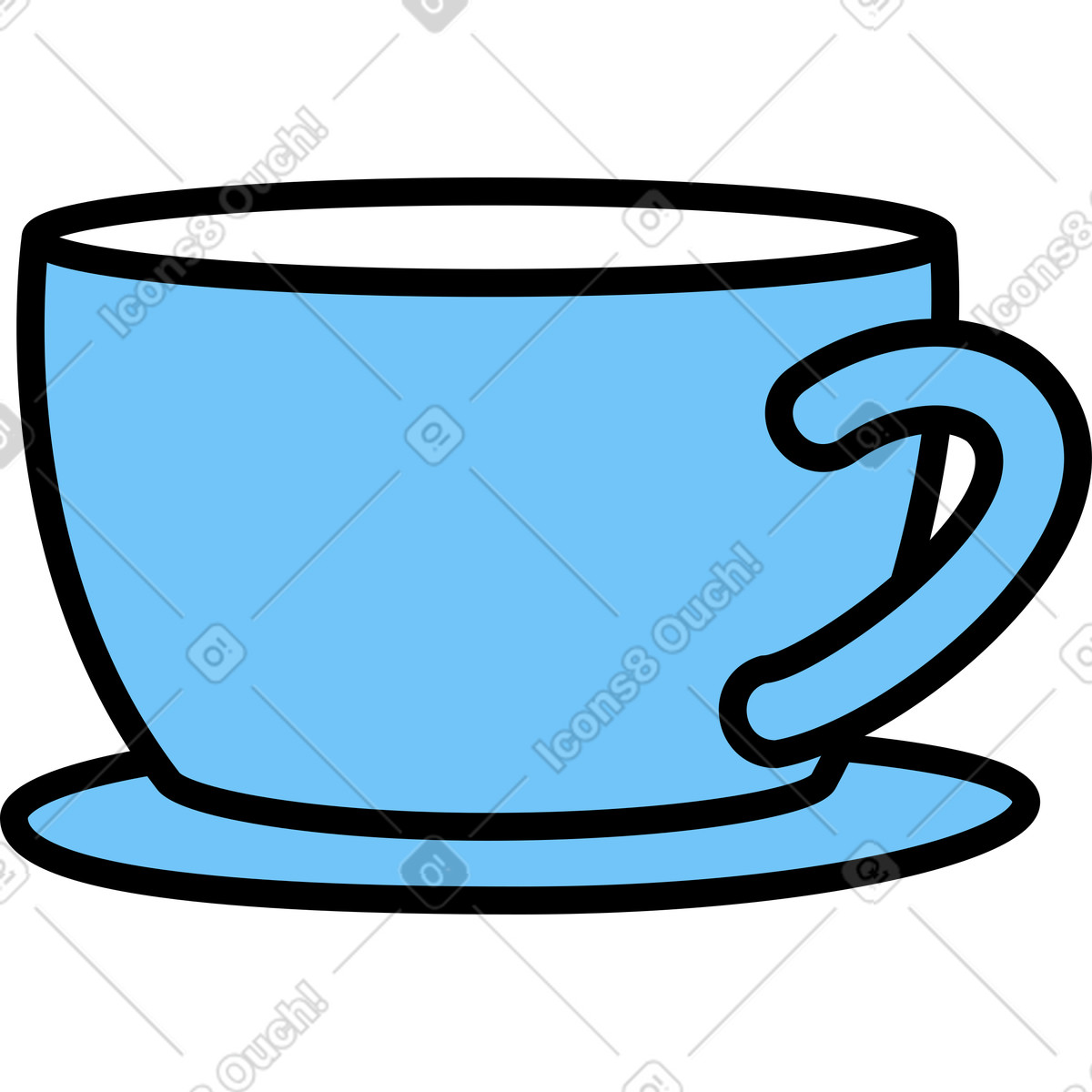 Tasse-Illustration im Giggle-Stil als Download in PNG, SVG