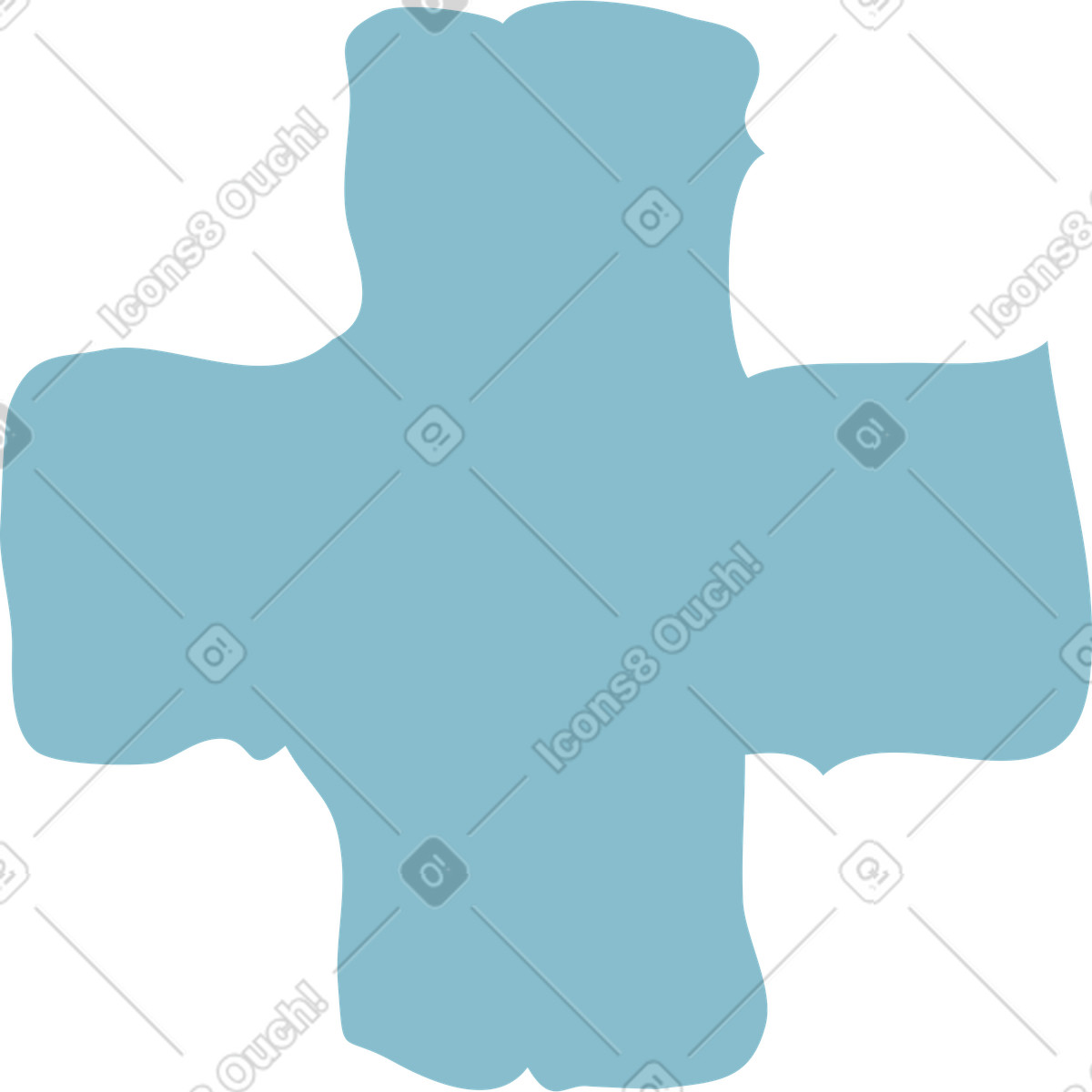 Иллюстрация Blue cross shape в стиле Flamenco — скачать в форматах PNG, SVG
