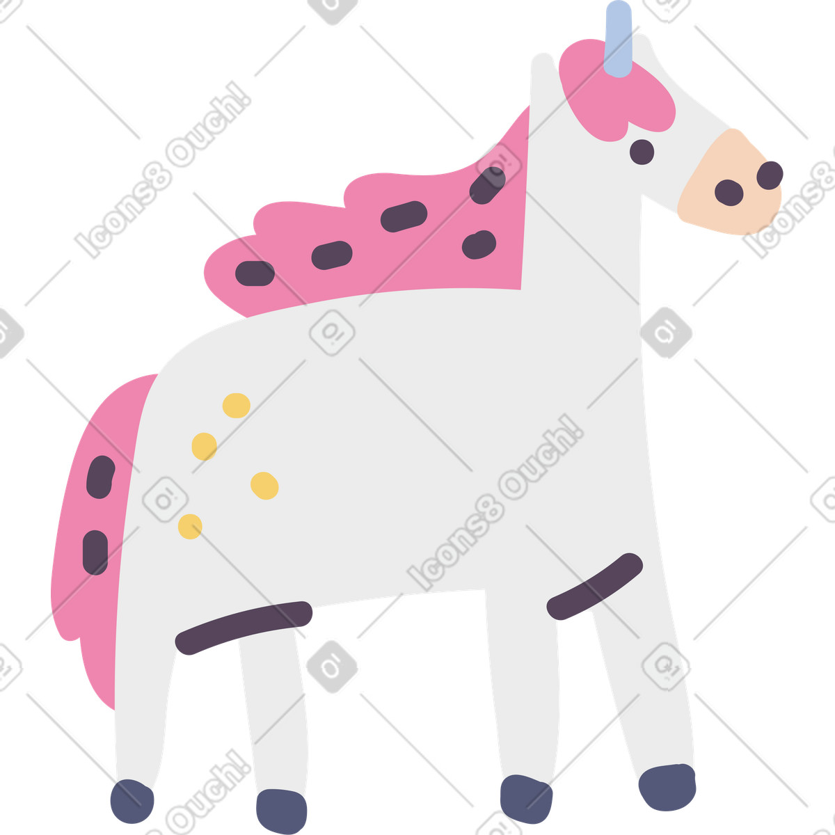 Pluto スタイルの ユニコーン のイラストをPNG、SVG形式でダウンロード