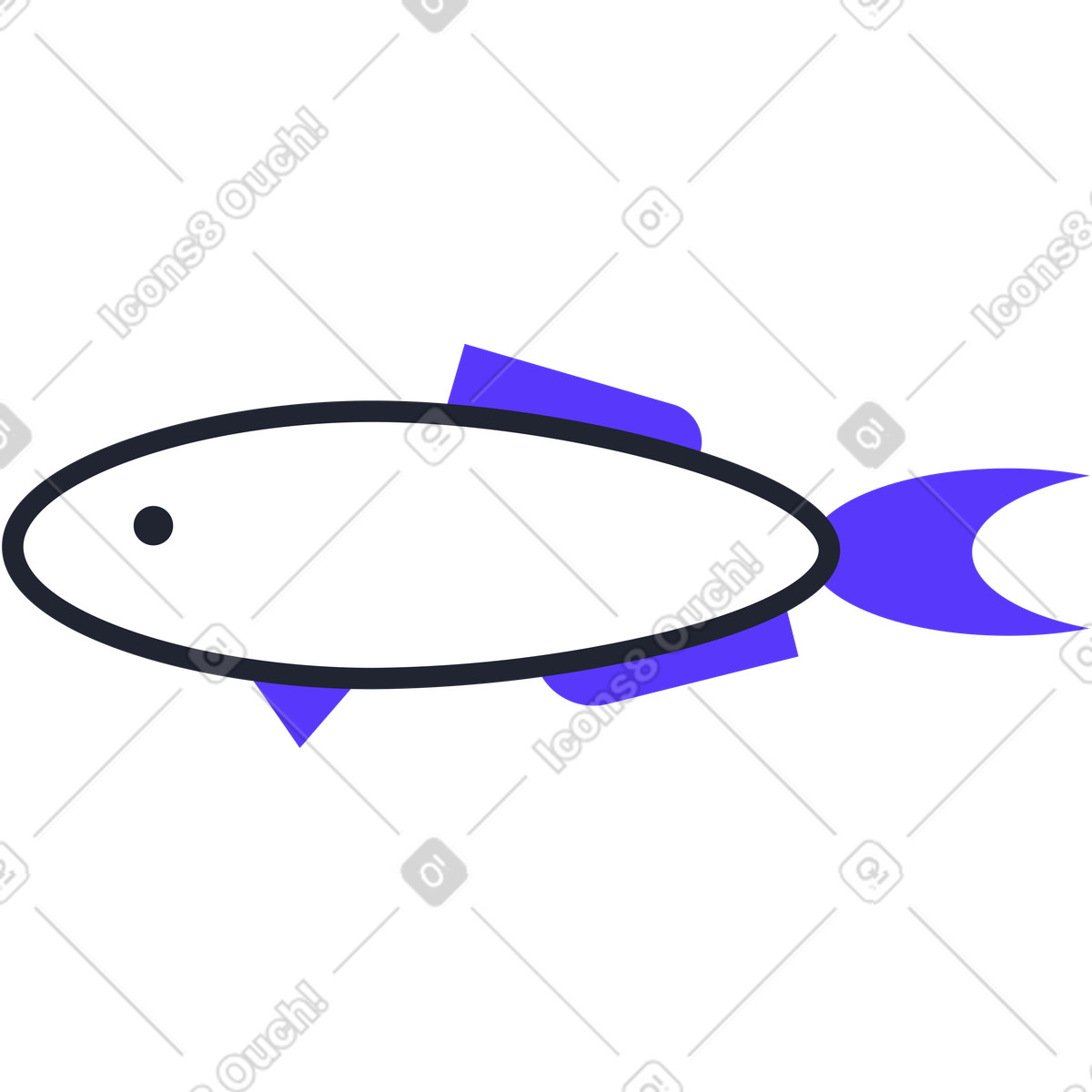 Pablita スタイルの 魚 のイラストをPNG、SVG形式でダウンロード
