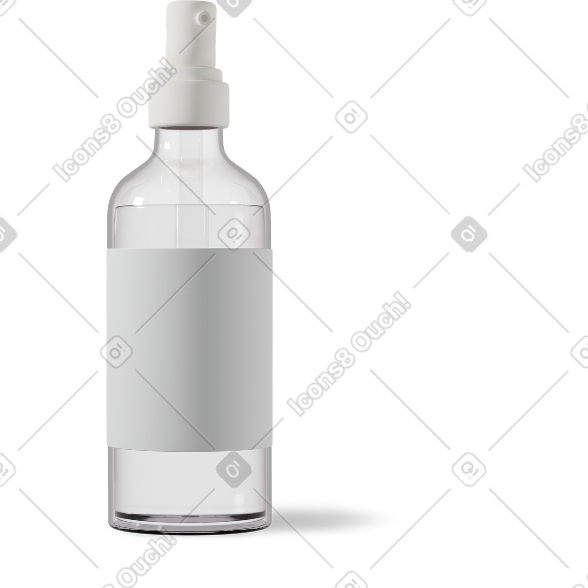 Transparent cosmetic spray bottle illustration in 3D Casual life style download in PNG, SVG