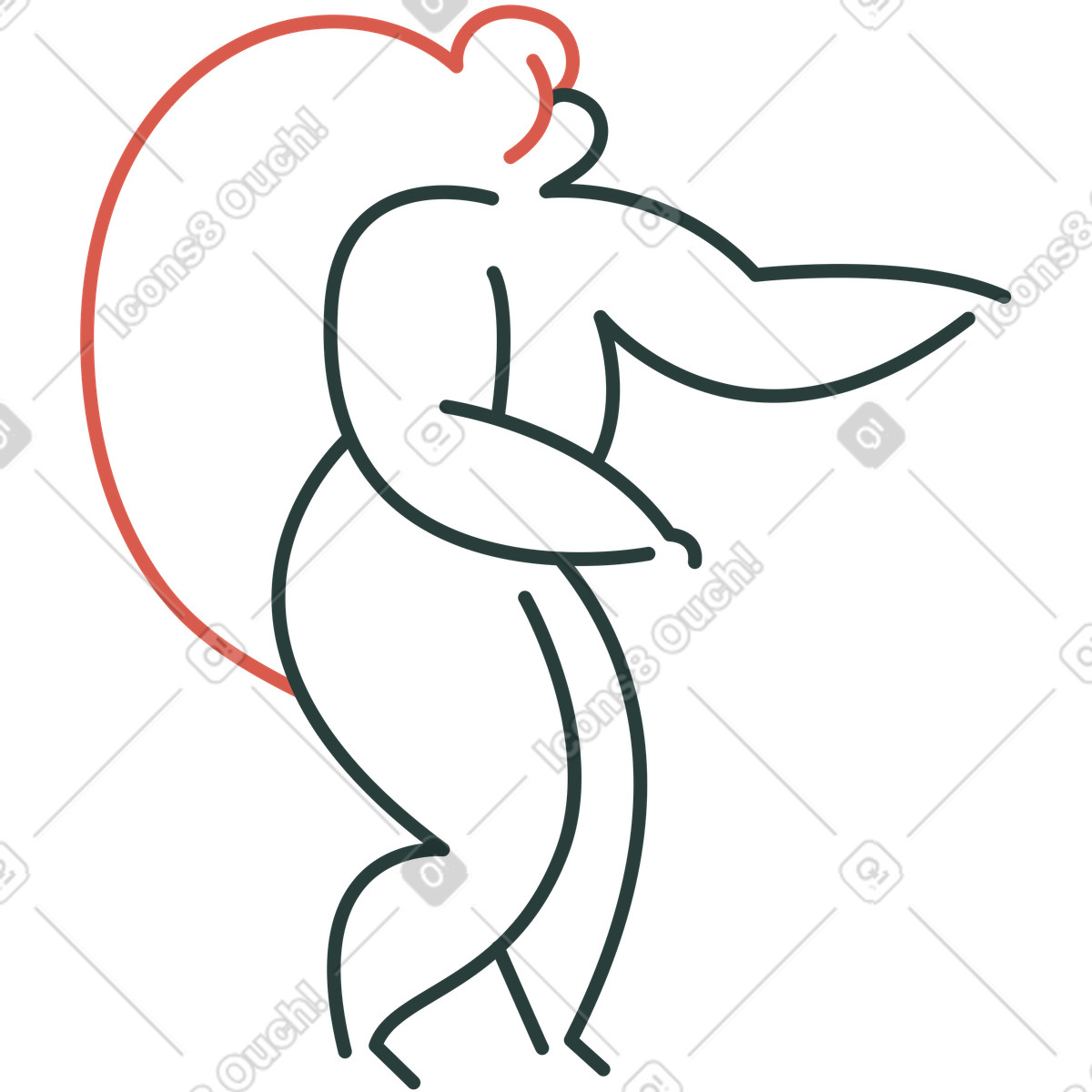 Ragazza illustrazione in stile Macaroni scarica in PNG, SVG