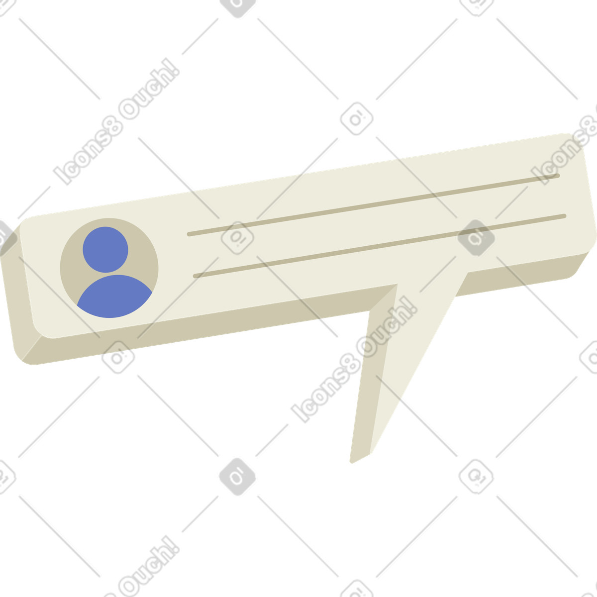 Sprechblase mit benutzersymbol-Illustration im Social-Stil als Download in PNG, SVG