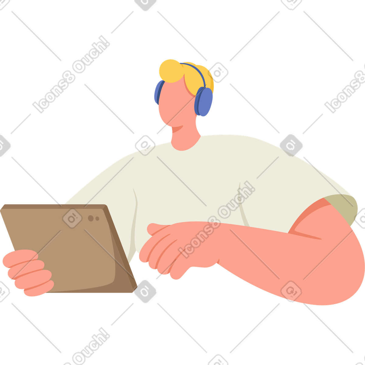 Studente con il computer portatile illustrazione in stile Social scarica in PNG, SVG