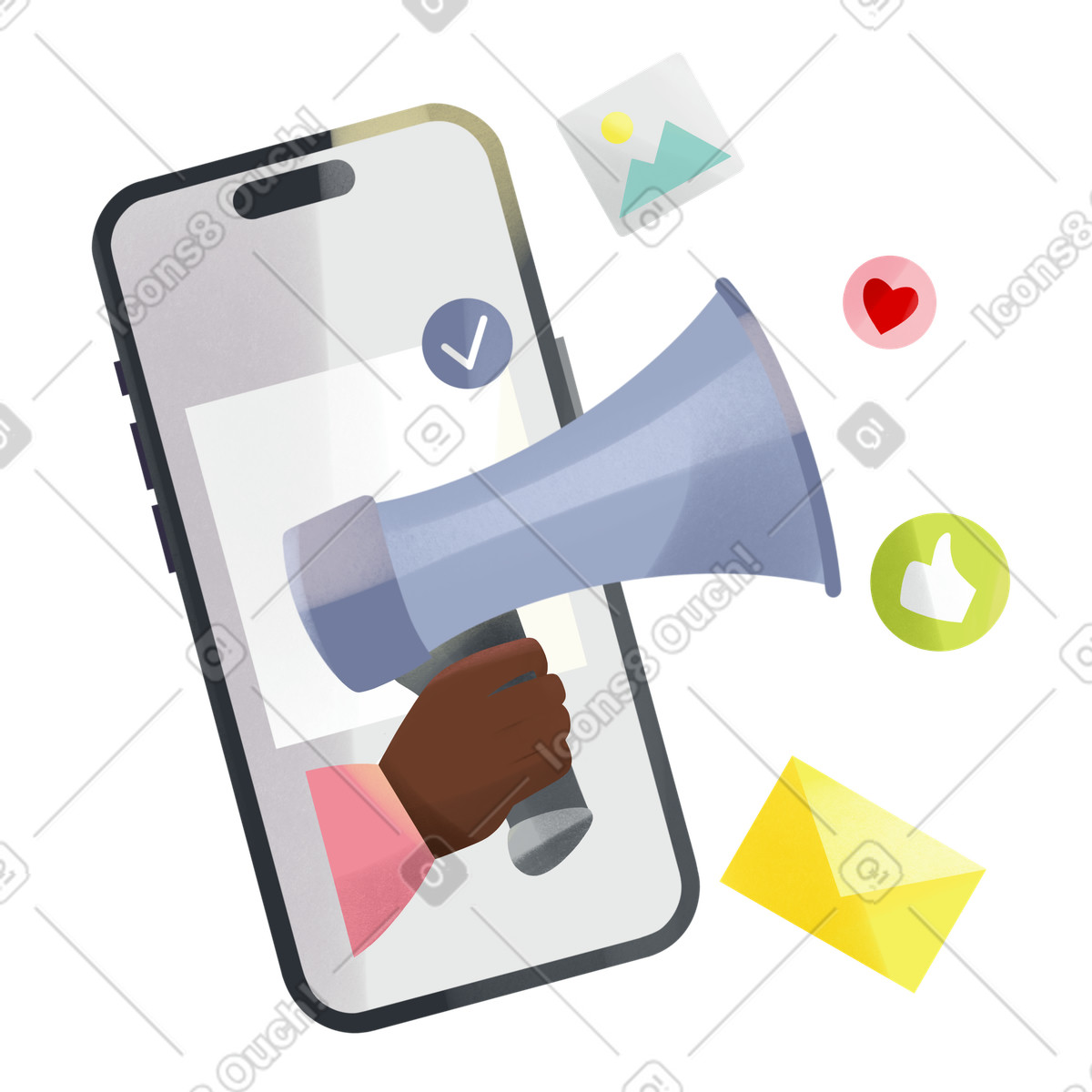 Ilustração animada de Campanha marketing on-line em no estilo Shine para baixar em GIF, Lottie (JSON), AE