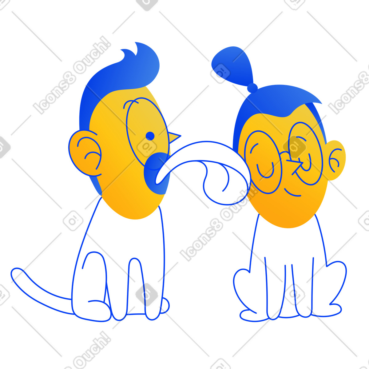 Lecken, lecken-Illustration im Buddy-Stil als Download in PNG, SVG