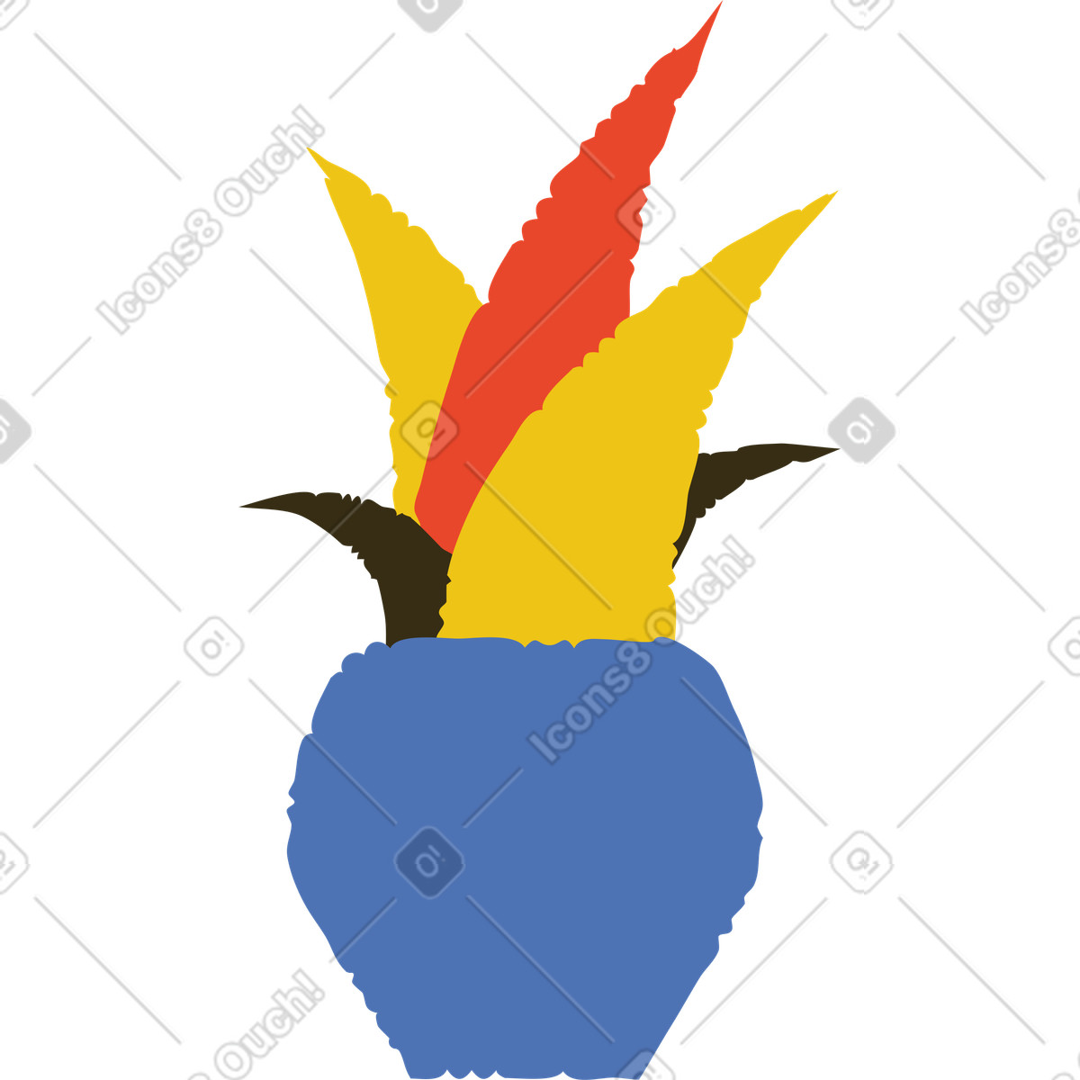 Bermuda 스타일의 화분 일러스트레이션 PNG, SVG 다운로드