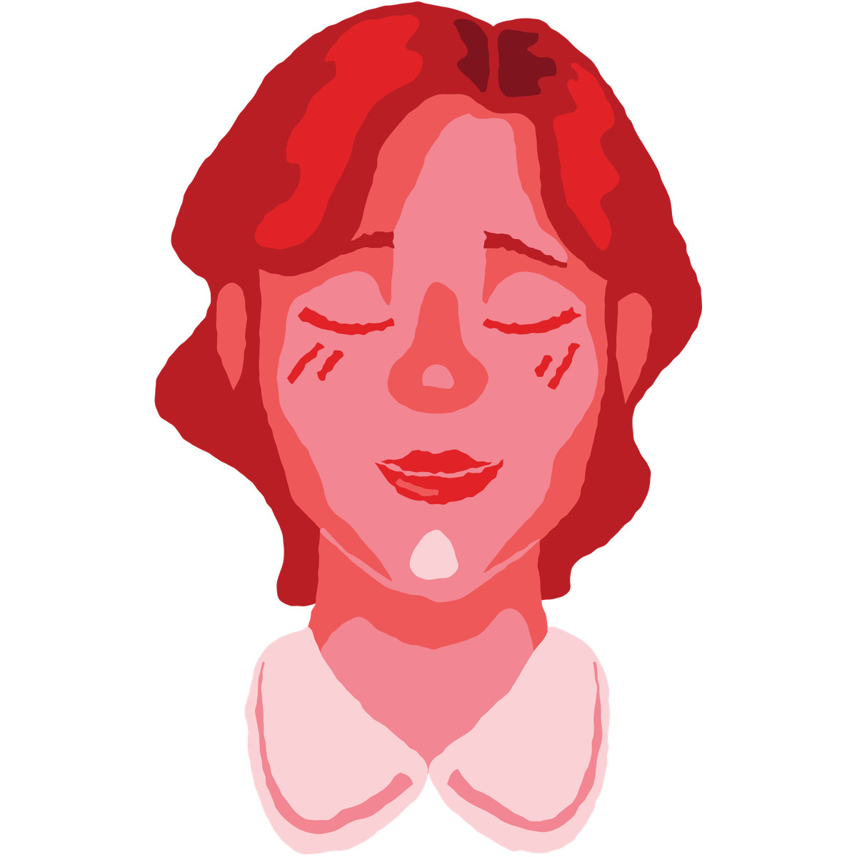 Ilustración Woman's head with closed eyes en estilo Cherry a descargar en PNG y SVG