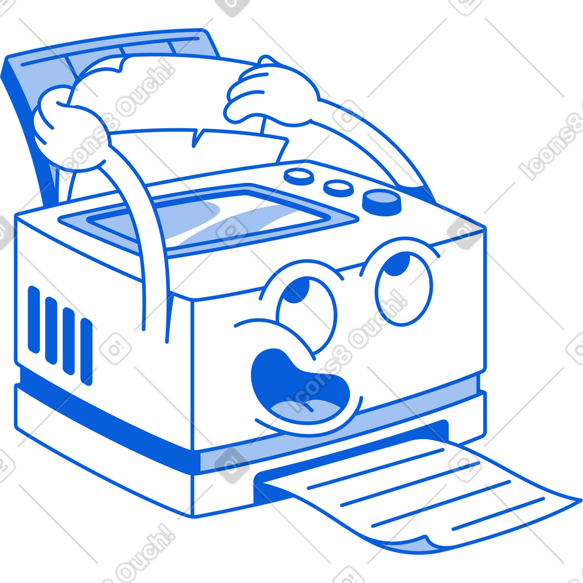 Ilustração de Impressora em no estilo Handy Line para baixar em PNG, SVG