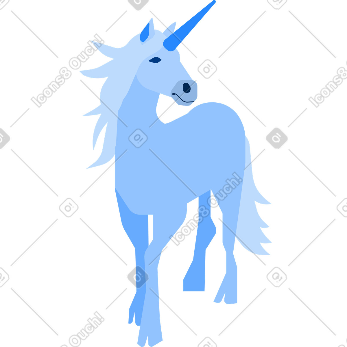 Ilustración Unicornio en estilo Urban a descargar en PNG y SVG