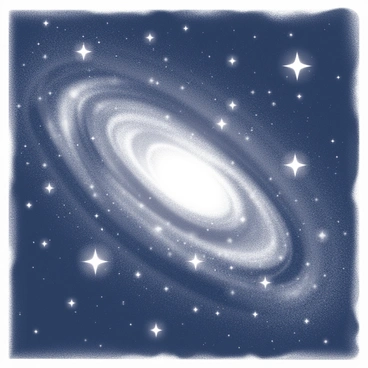 A vast galaxy filled with countless stars scattered across the canvas. Swirling nebulae in various shapes and sizes create a sense of depth and movement. Bright, luminous stars twinkle against a dark background, while areas of dust and gas appear wispy and ethereal, adding texture to the scene. The composition captures the grandeur and complexity of the cosmos, inviting the viewer to explore its mysteries.