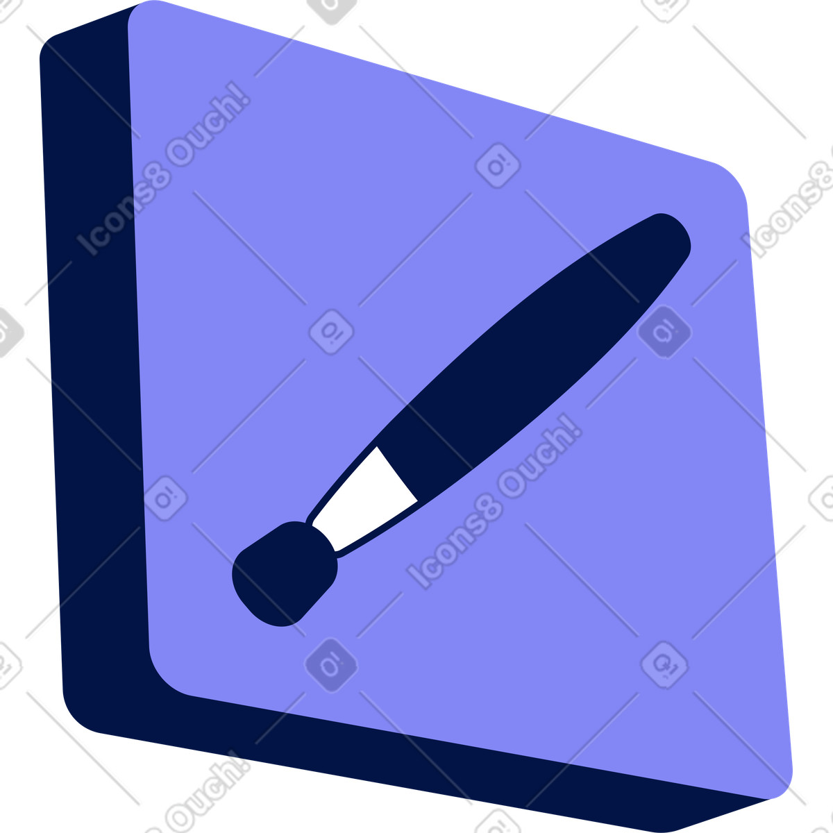 Ilustración Pincel en estilo Glow a descargar en PNG y SVG