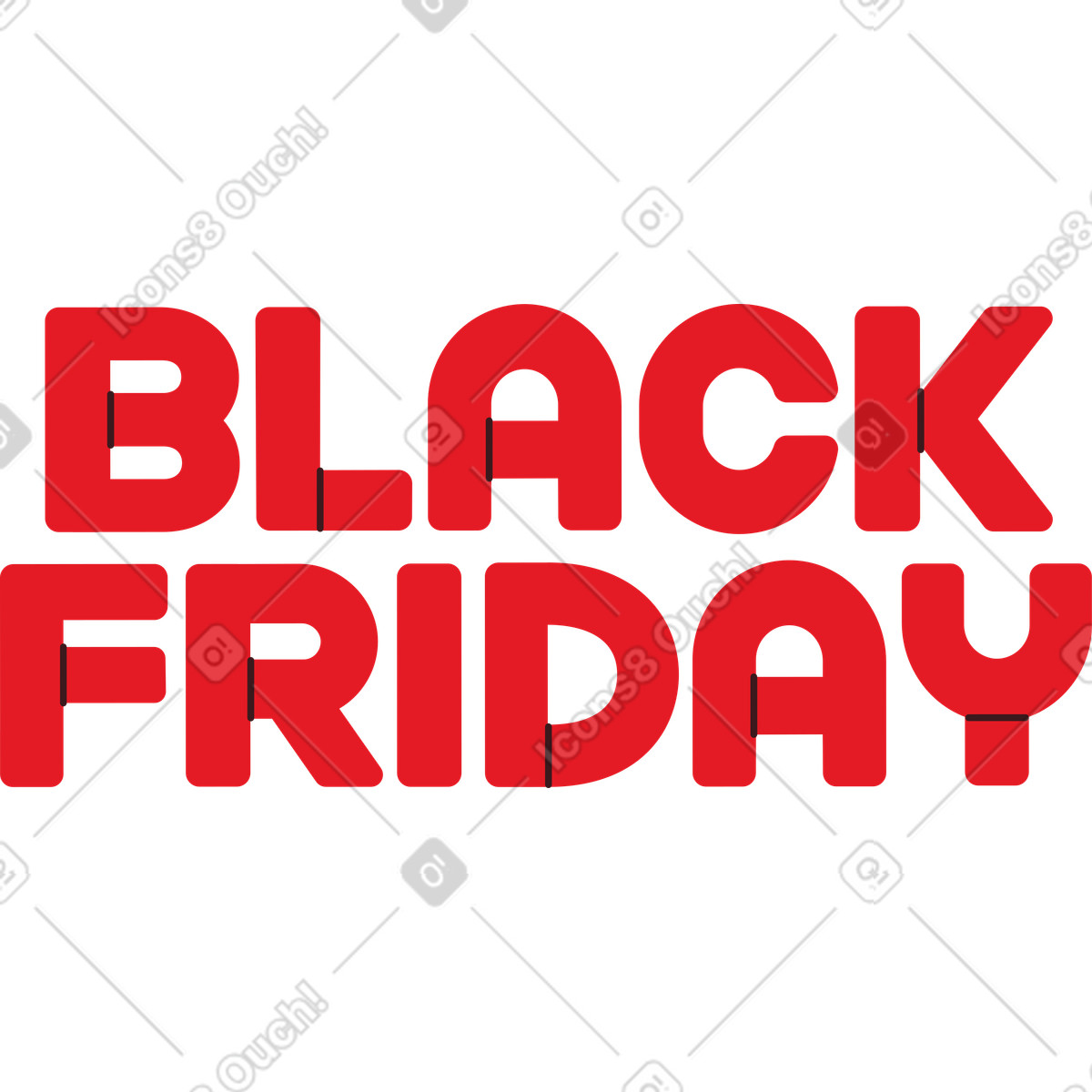 Scritte il testo del black friday illustrazione in stile Folks scarica in PNG, SVG