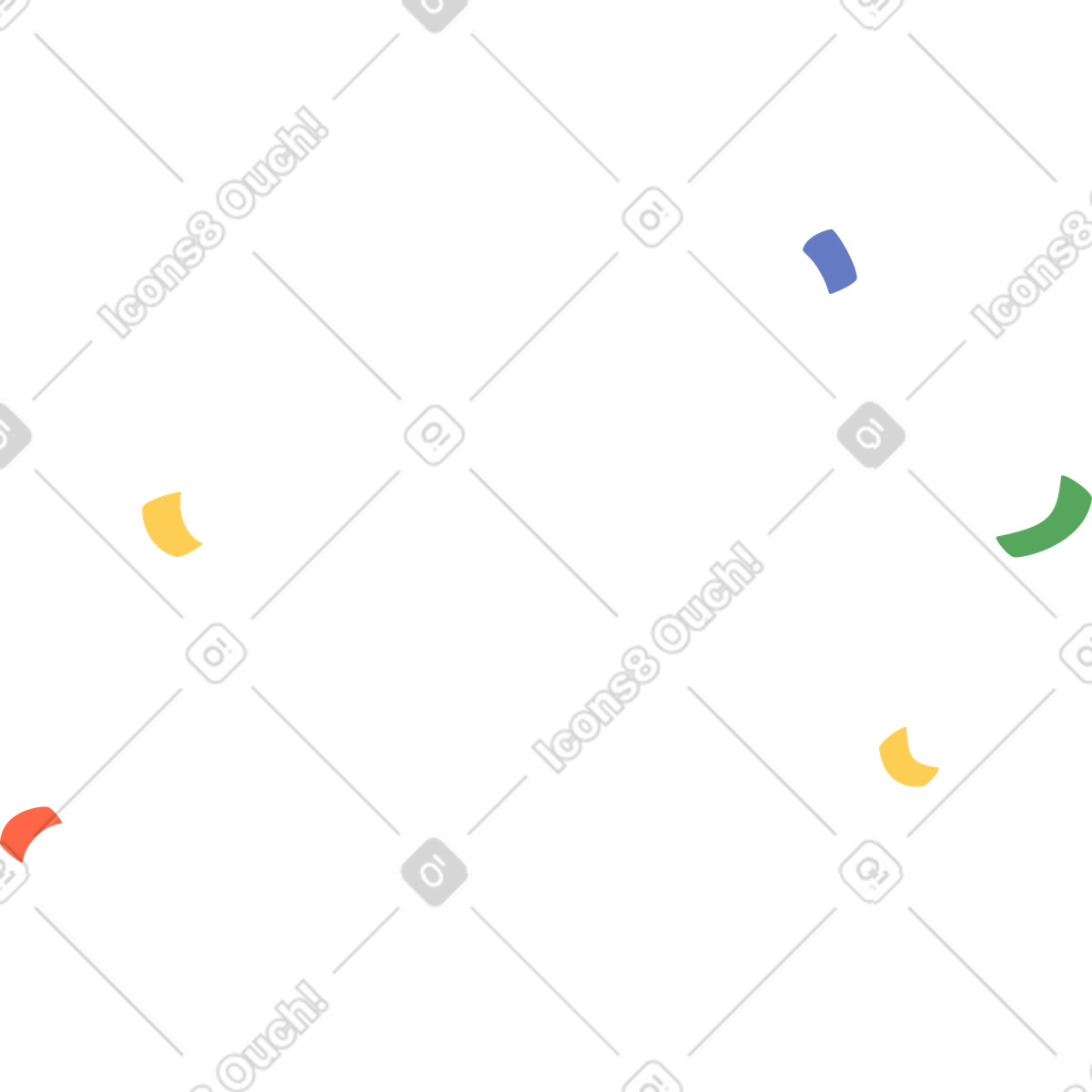 Rainbow confetti illustration party decoration clipart pack in GIF and PNG