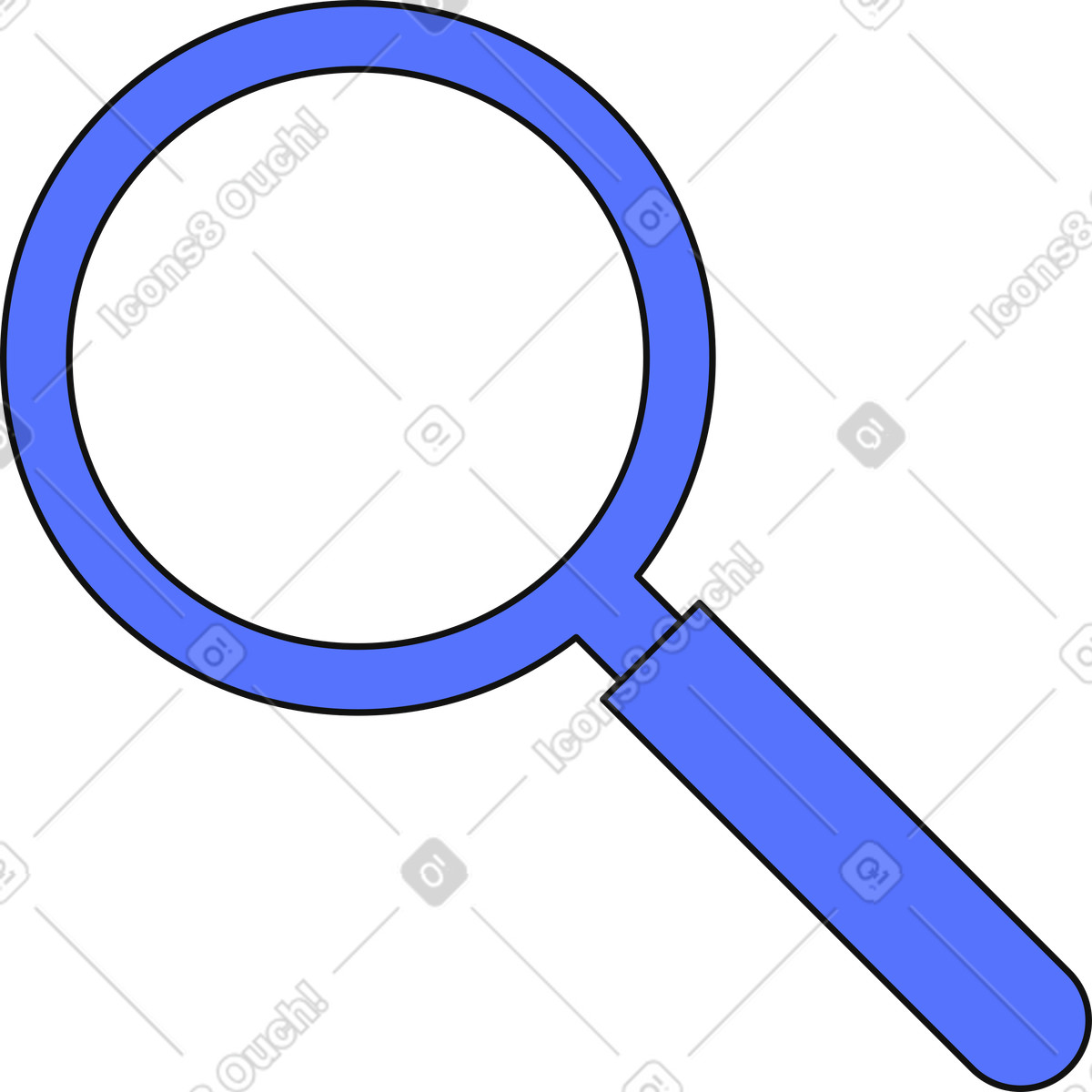 Ilustração de Magnifying glass search symbol for online research and data exploration em no estilo Main para baixar em PNG, SVG
