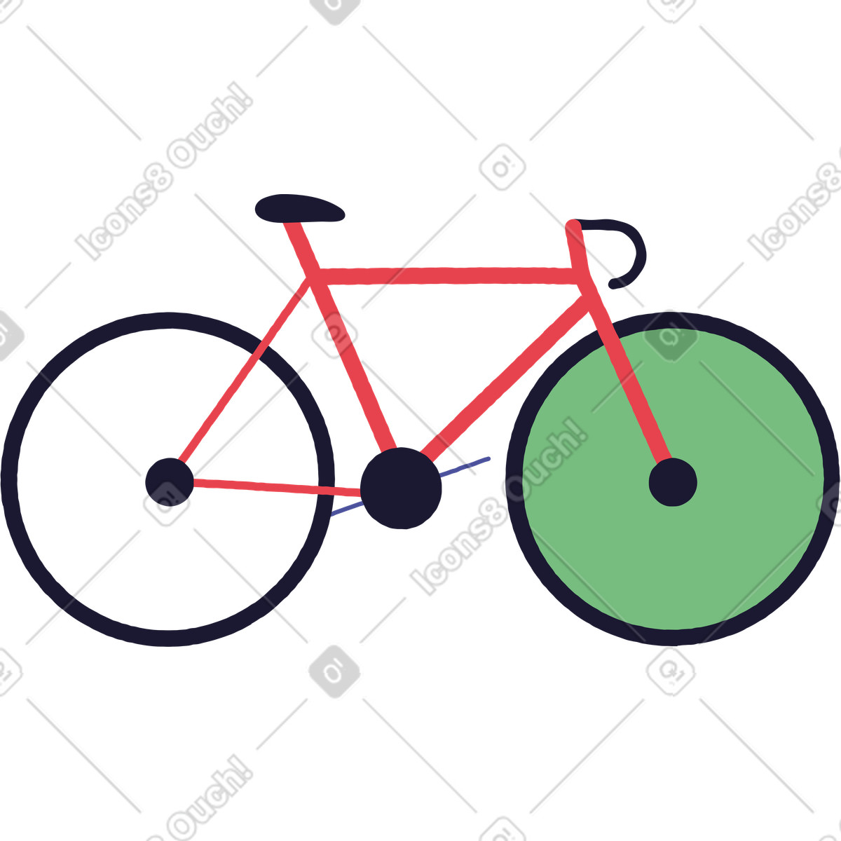 Illustration Vélo dans le style Stripy à télécharger aux formats PNG, SVG