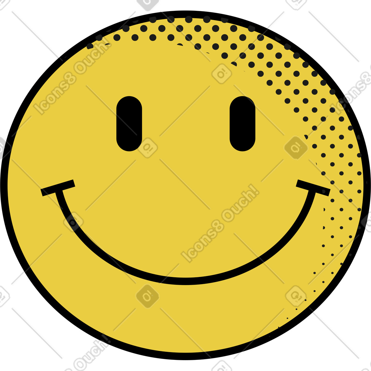 Memphis スタイルの Emoji smiled face のイラストをPNG、SVG形式でダウンロード