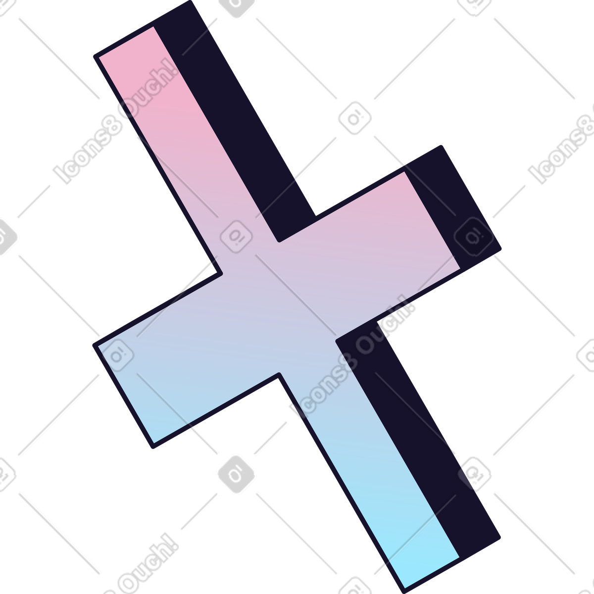 Croce gradiente illustrazione in stile Node scarica in PNG, SVG