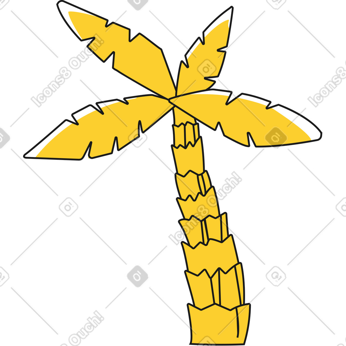 Palm tree illustration in Taxi style download in PNG, SVG