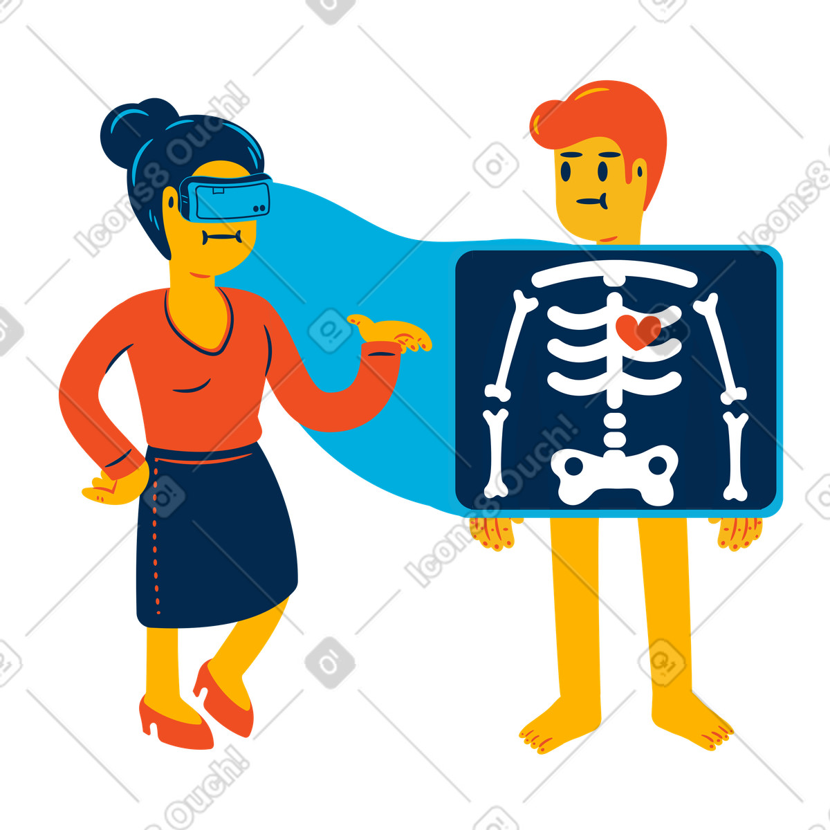 Raggi x vr illustrazione in stile Flame scarica in PNG, SVG