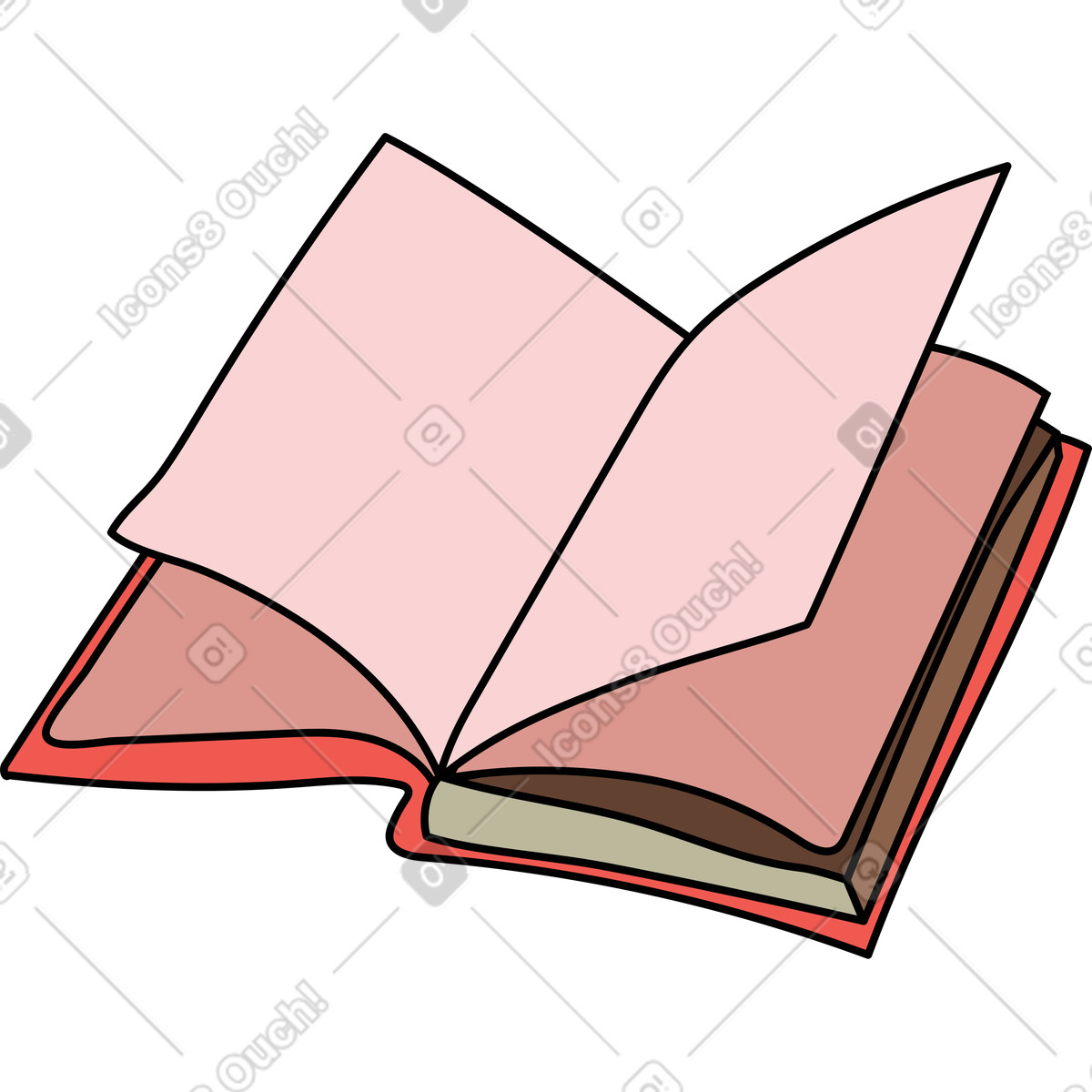 Offenes buch-Illustration im Surr-Stil als Download in PNG, SVG